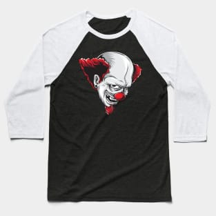 Scary Clown Head Halloween Baseball T-Shirt